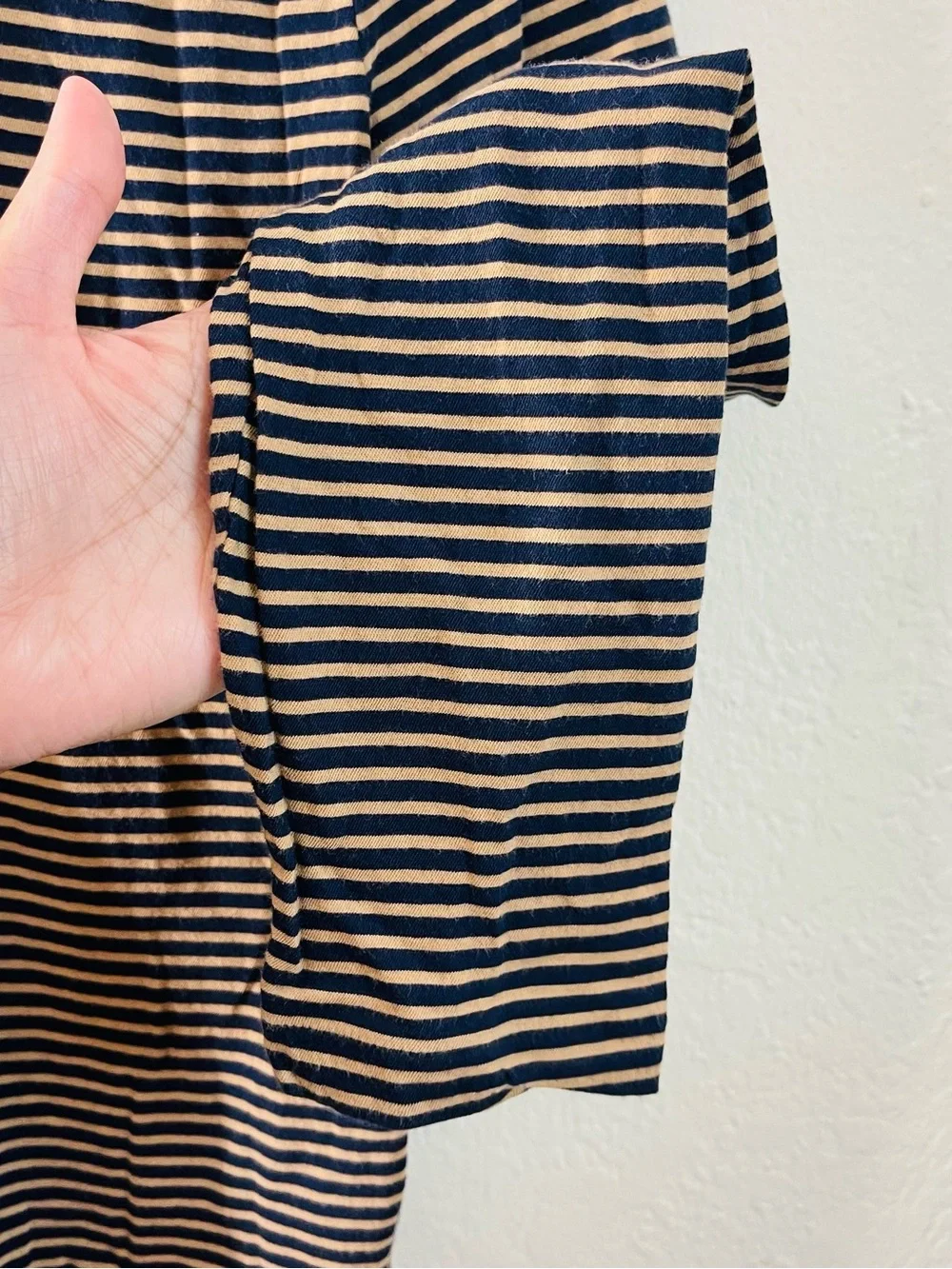 J. Crew Navy/Camel Striped Turtleneck Top Women Size XS Soft Lightweight Casual